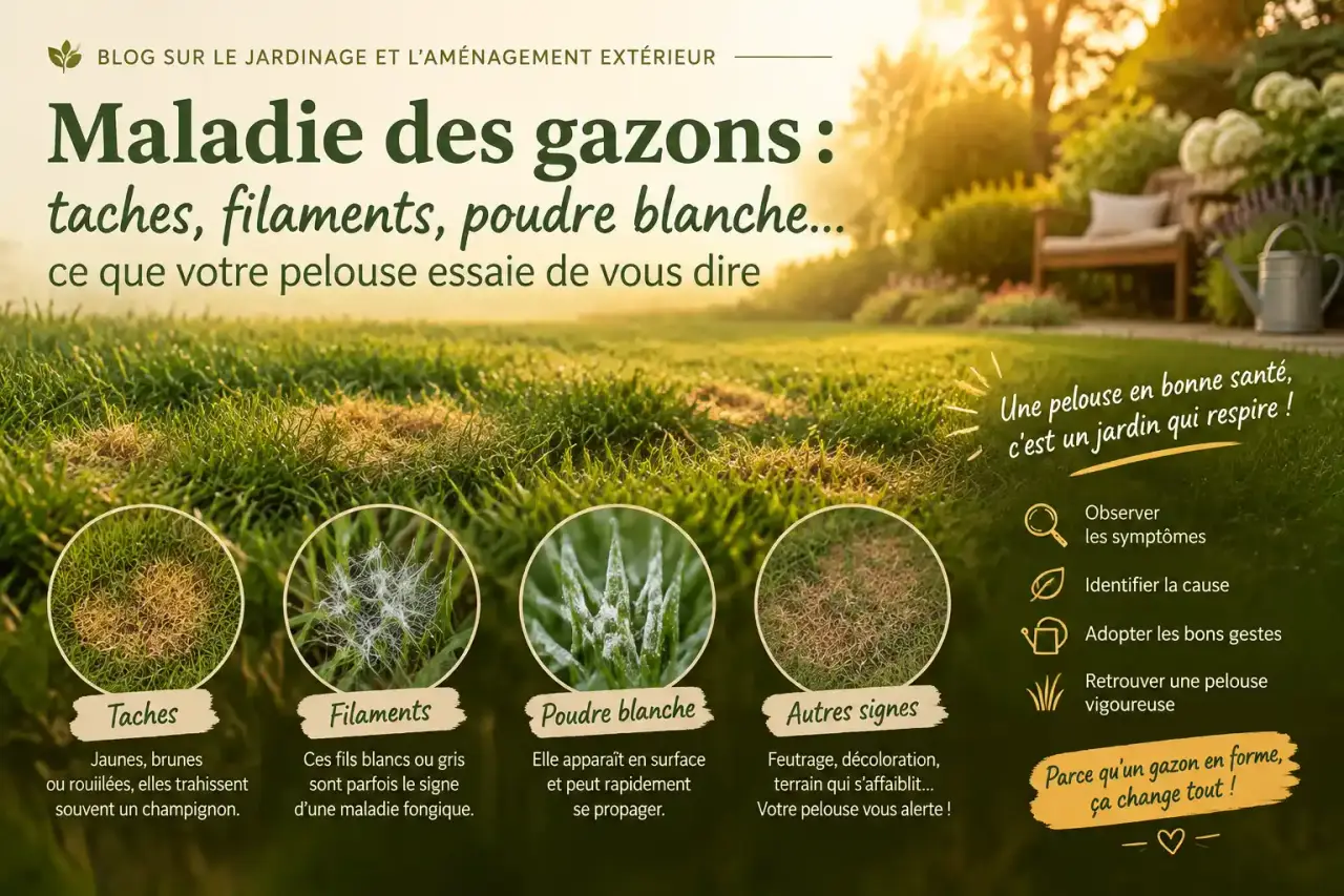 Maladie des gazons : taches, filaments, poudre blanche… ce que votre pelouse essaie de vous dire