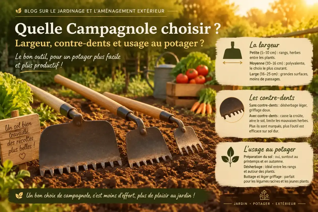 Quelle Campagnole choisir : largeur, contre-dents et usage au potager ?