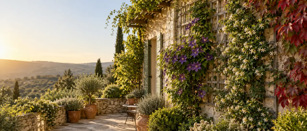 La bonne plante grimpante d’extérieur dépend du mur, de l’exposition et du support
