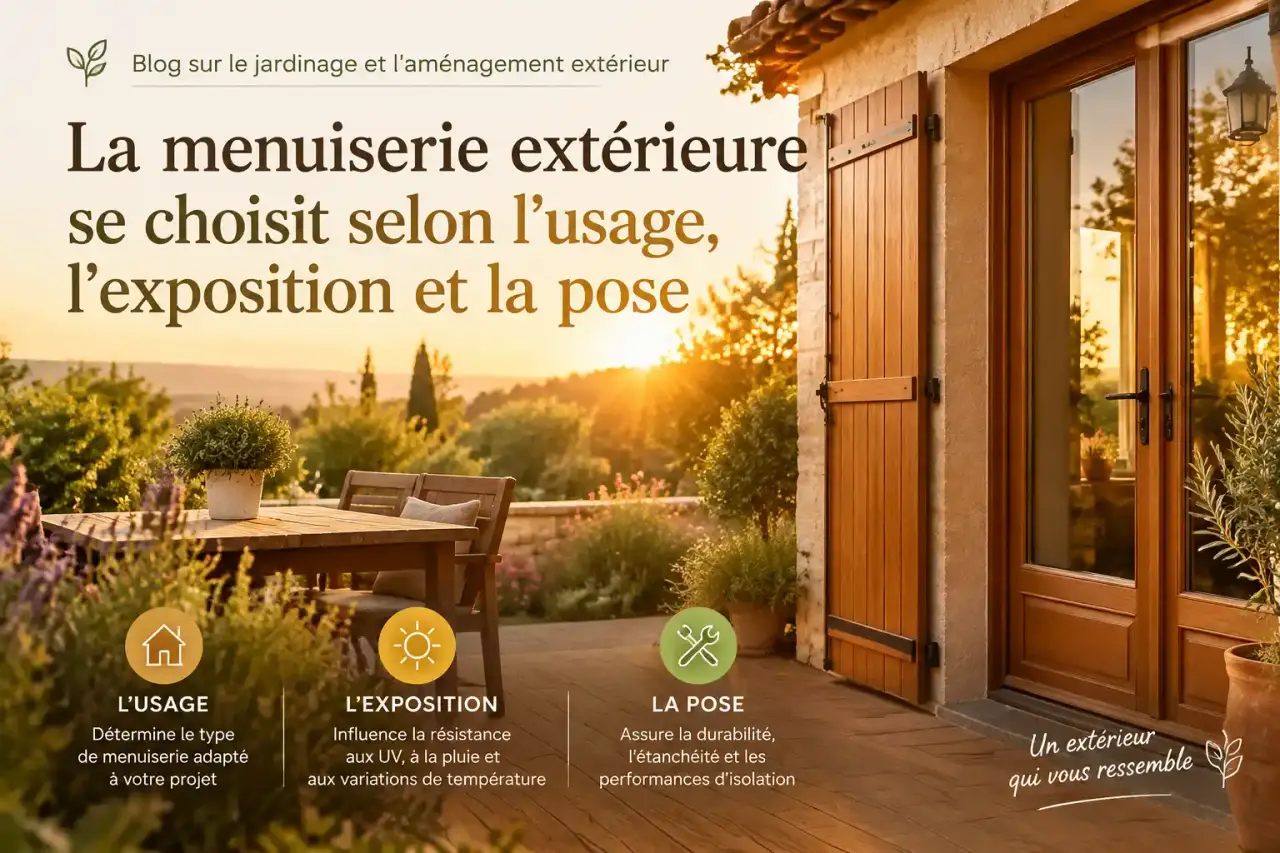 La menuiserie extérieure se choisit selon l’usage, l’exposition et la pose